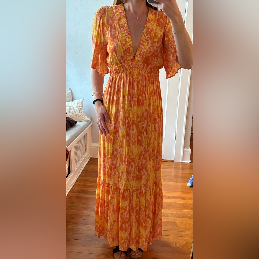 Elegant Orange Maxi Dress